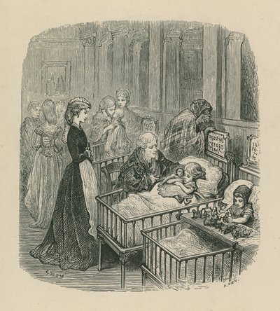 Scène uit een Londens ziekenhuis door Gustave Dore